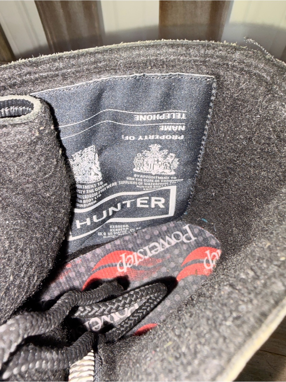 Hunter Black Lace-Up Boot Interior - Picture 3 of 8